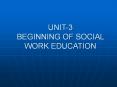 UNIT-3 BEGINNING OF SOCIAL WORK EDUCATION PowerPoint PPT Presentation