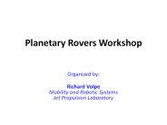 Planetary Rovers Workshop