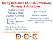 Using Real-time CORBA Effectively Patterns