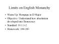 Limits on English Monarchy PowerPoint PPT Presentation