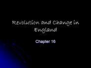 Revolution and Change in England