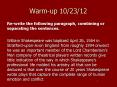 Warm-up 10/23/12 PowerPoint PPT Presentation