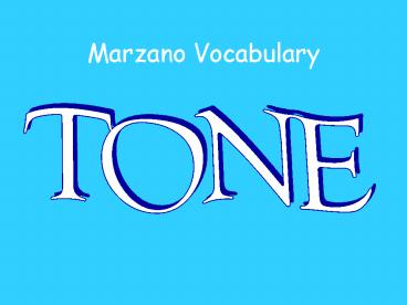 Marzano Vocabulary