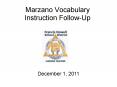 Marzano Vocabulary Instruction Follow-Up PowerPoint PPT Presentation