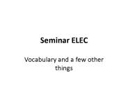 Seminar ELEC