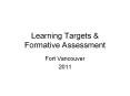 Learning Targets PowerPoint PPT Presentation