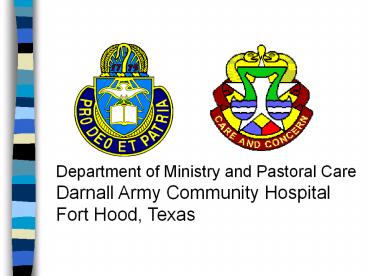 Department of Ministry and Pastoral Care