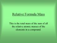 Relative Formula Mass