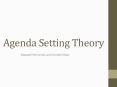 Agenda Setting Theory PowerPoint PPT Presentation
