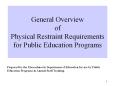 General Overview of Physical Restraint Requirements for Public Education Programs PowerPoint PPT Presentation