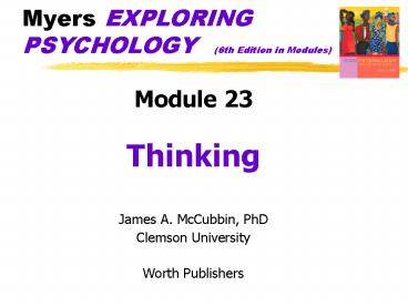 Myers EXPLORING PSYCHOLOGY  (6th Edition in Modules)