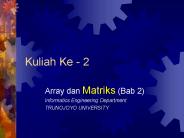 Kuliah Ke - 2