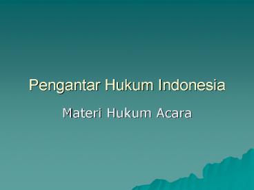 Pengantar Hukum Indonesia