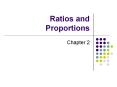 Ratios and Proportions PowerPoint PPT Presentation