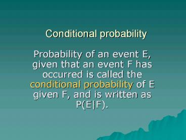 Conditional probability