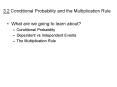 3.2 Conditional Probability and the Multiplication Rule PowerPoint PPT Presentation