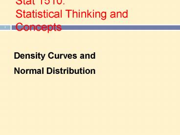 Stat 1510: Statistical Thinking and Concepts