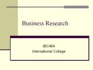 Business Research