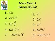 Math Year 1 Warm Up 2/3