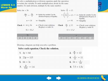 Solving Two-Step Equations