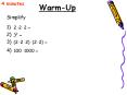Warm-Up PowerPoint PPT Presentation