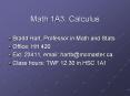 Math 1A3, Calculus PowerPoint PPT Presentation