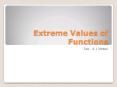 Extreme Values of Functions PowerPoint PPT Presentation