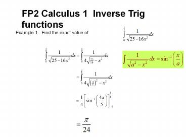 Example 1. Find the exact value of