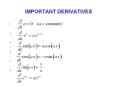 IMPORTANT DERIVATIVES PowerPoint PPT Presentation