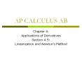 AP CALCULUS AB PowerPoint PPT Presentation