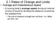 2.1 Rates of Change and Limits