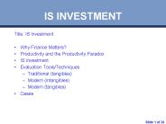 Title: IS Investment
