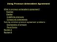 Using Pronoun-Antecedent Agreement PowerPoint PPT Presentation