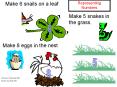 Make 6 snails on a leaf PowerPoint PPT Presentation