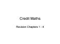 Credit Maths PowerPoint PPT Presentation