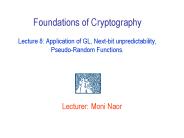 Lecturer: Moni Naor