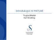 Introduksjon til MATLAB