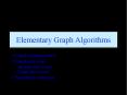 Elementary Graph Algorithms PowerPoint PPT Presentation