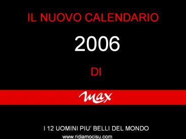IL NUOVO CALENDARIO