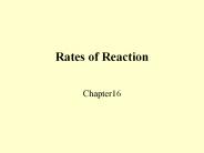 Rates of Reaction