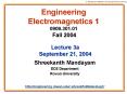 Engineering Electromagnetics 1 0909.301.01 Fall 2004 PowerPoint PPT Presentation