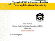 Young Children in Homeless Families Ensuring Educational Opportunity
