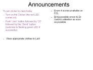 Announcements