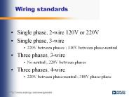 Wiring standards