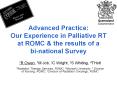 Advanced Practice: Our Experience in Palliative RT at ROMC PowerPoint PPT Presentation