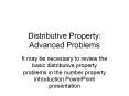 Distributive Property: Advanced Problems PowerPoint PPT Presentation