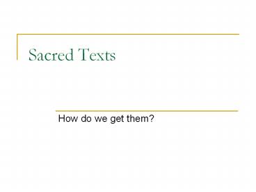 Sacred Texts