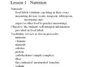 Lesson 1  Nutrition