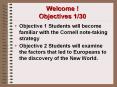Welcome ! Objectives 1/30 PowerPoint PPT Presentation