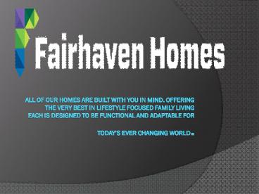 Quality New Home Builders